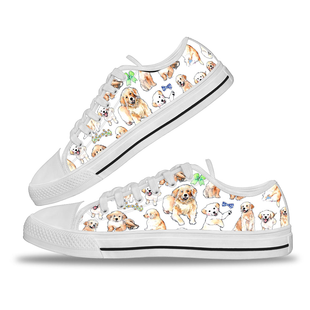 Lovely Pups Golden Retriever Low Top Shoes 0622
