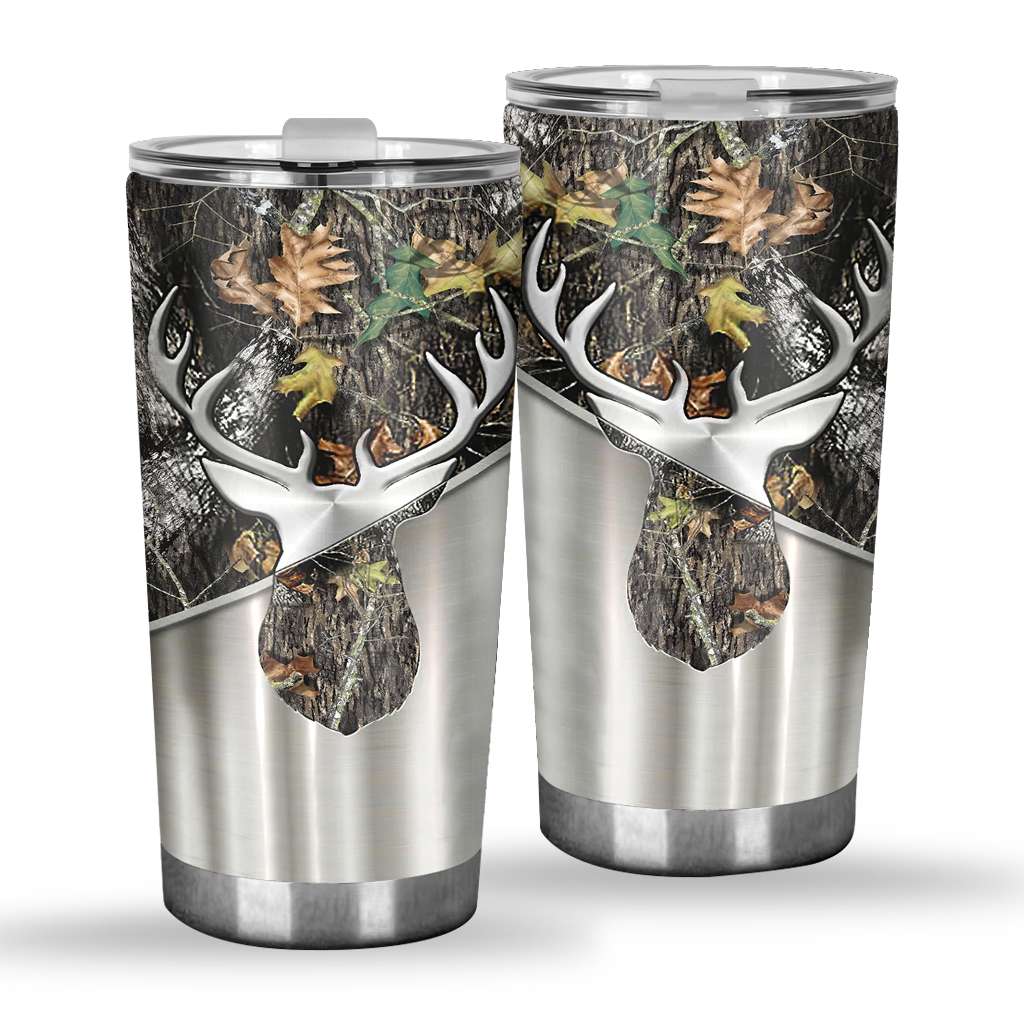 Hunting Metal Pattern Print Hunting Tumbler 0622