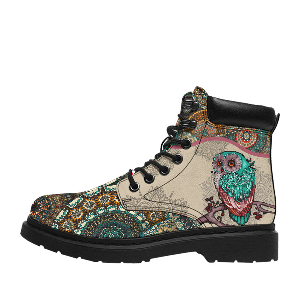 Owl Vintage Mandala - Owl All Season Boots 0921