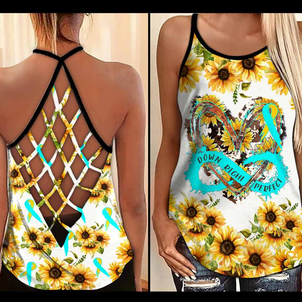 Down Right Perfect - Down Syndrome Awareness Cross Tank Top