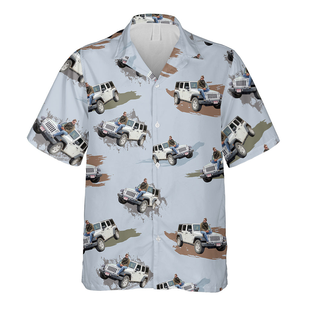 Adventure Awaits Photo Inserted - Personalized Car Hawaiian Shirt