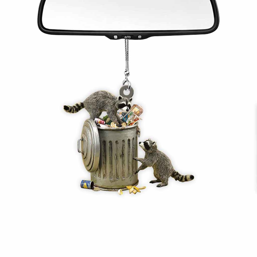 Eat Trash Live Fast Raccoon - Car Ornament (Printed On Both Sides)