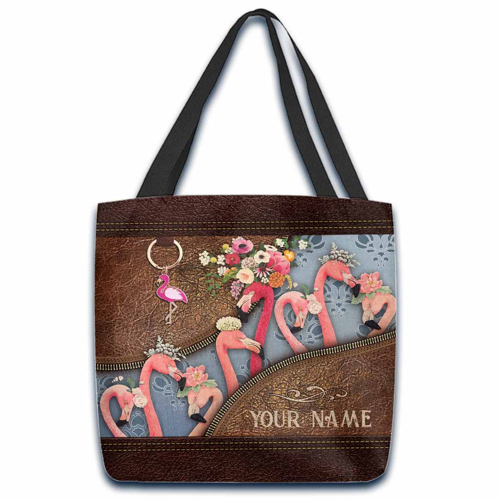 Love Flamingos Personalized Tote Bag