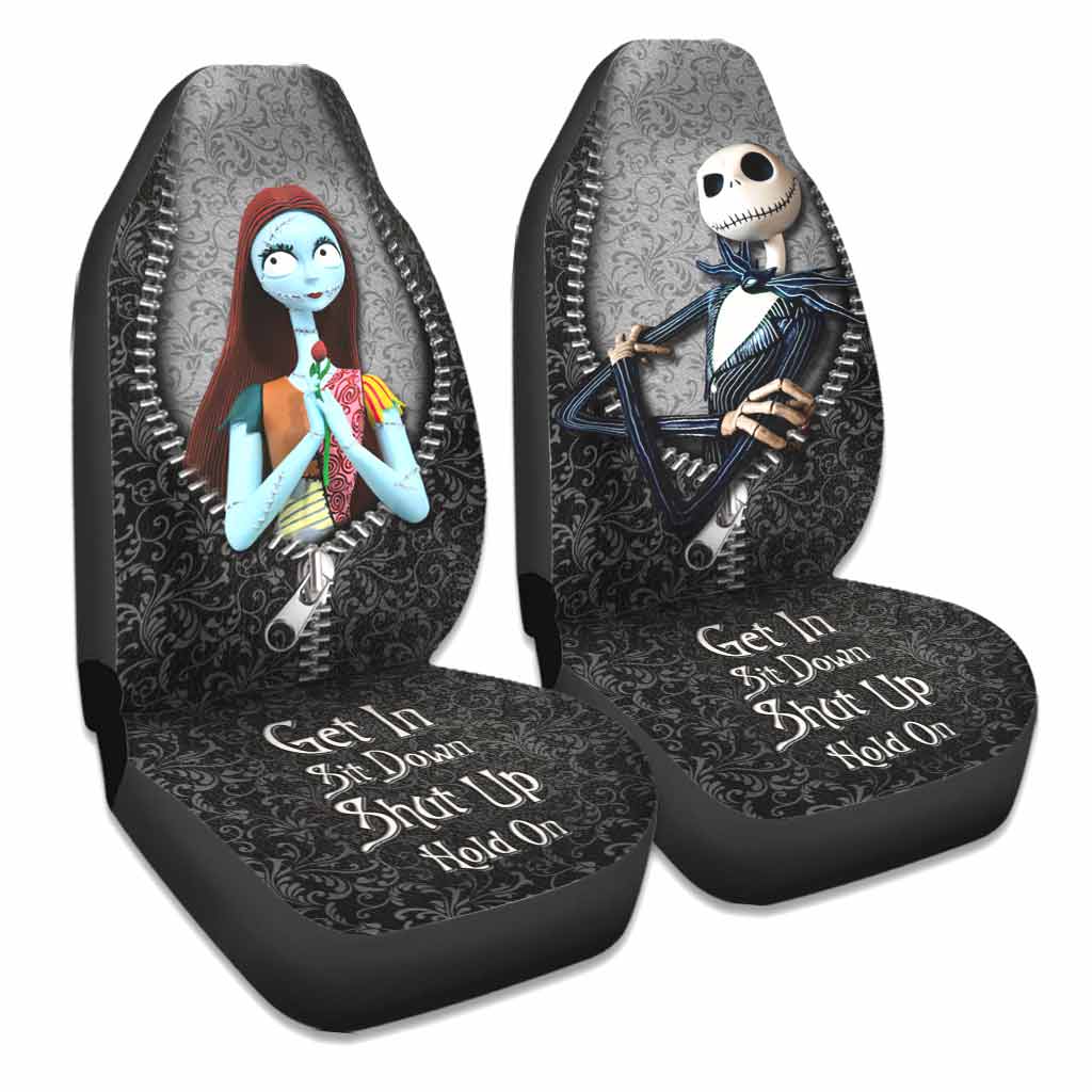 Get In Sit Down Shut Up Hold On - Nightmare Seat Covers With Leather Pattern Print