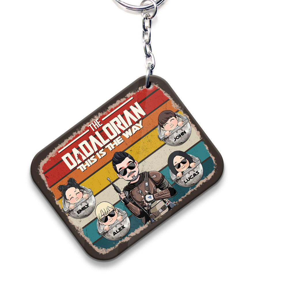 Dadalorian - Personalized The Force Keychain (Printed On Both Sides)