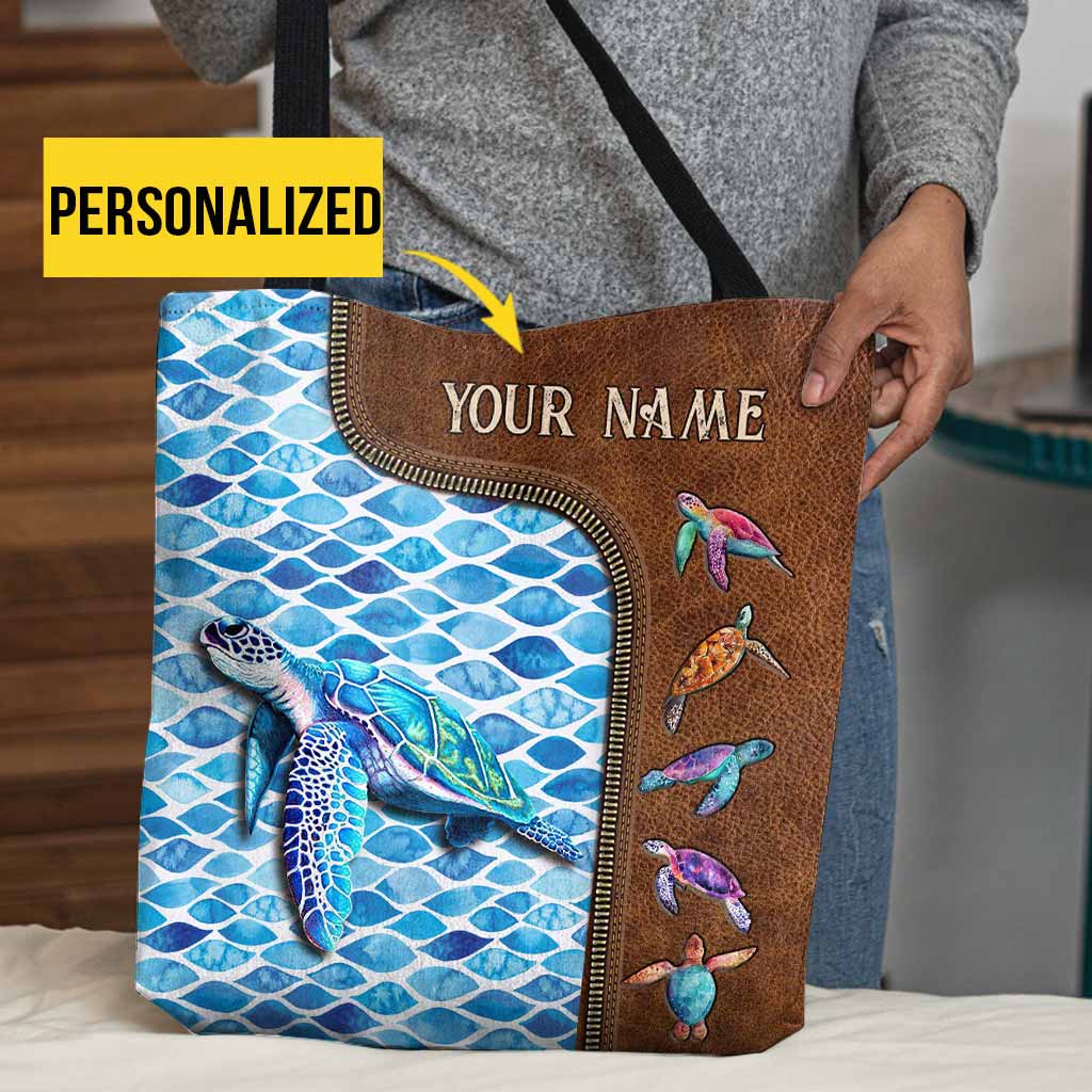 Salty Lil' Beach - Turtle Personalized Tote Bag