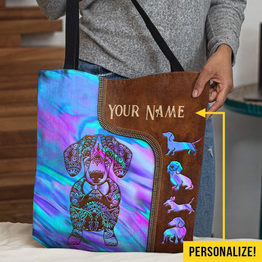 Love Dachshund Personalized Tote Bag