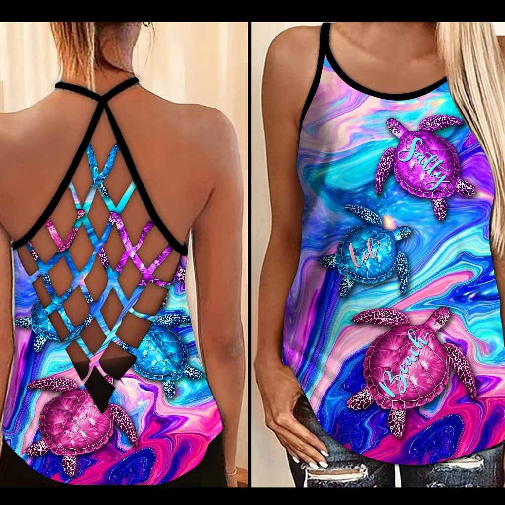 Salty Lil' Beach - Turtle Cross Tank Top