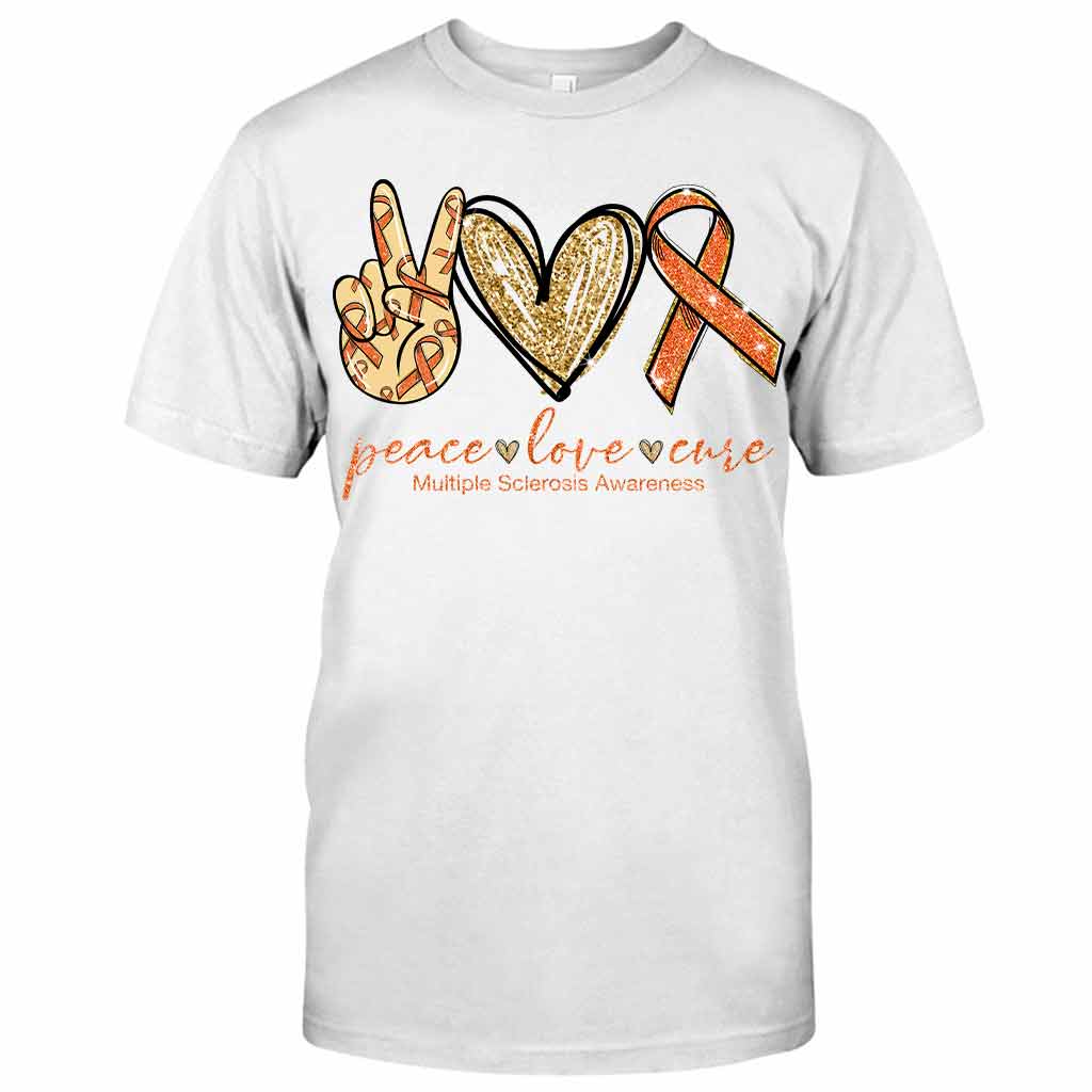 Peace Love Cure - Multiple Sclerosis Awareness T-shirt And Hoodie 092021