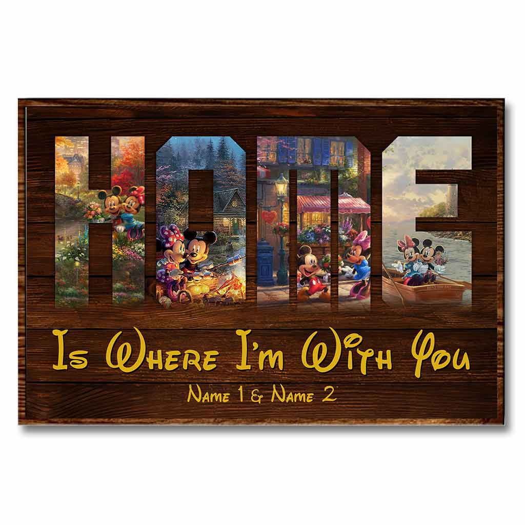 Home Is Where I'm With You - Personalized Couple Mouse Poster