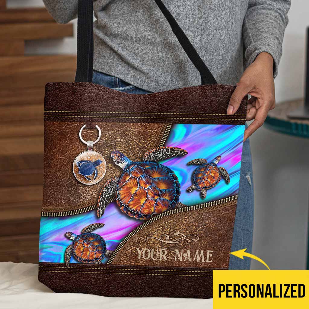 Salty Lil' Beach - Turtle Personalized Tote Bag