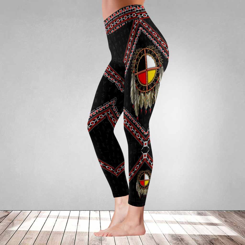 Indigenous Feather Native American - American Indian Leggings