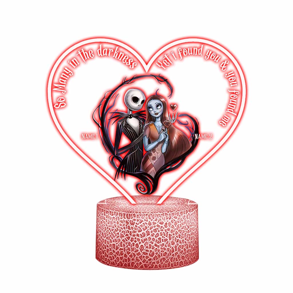 So Many In The Darkness - Personalized Couple Nightmare Shaped Plaque Light Base