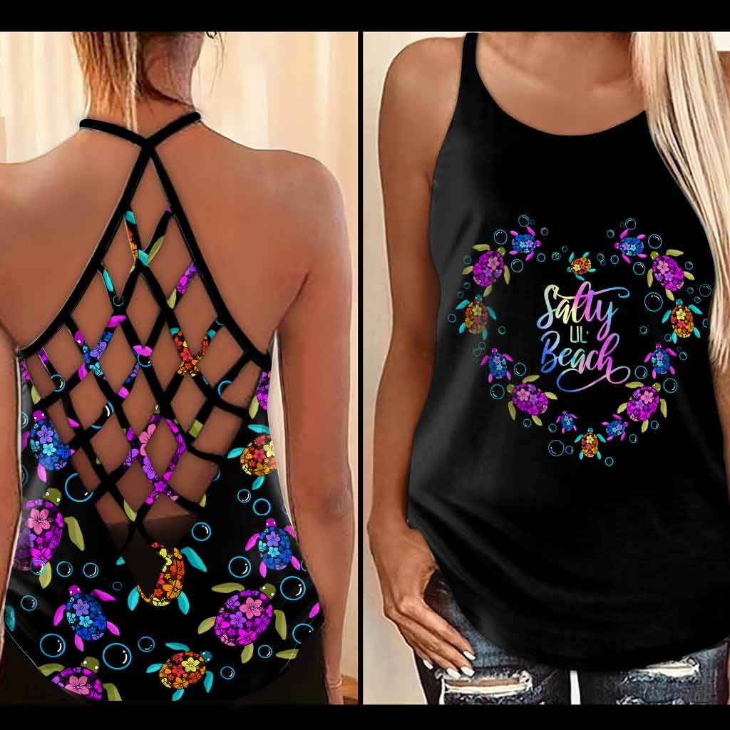 Salty Lil' Beach - Turtle Cross Tank Top