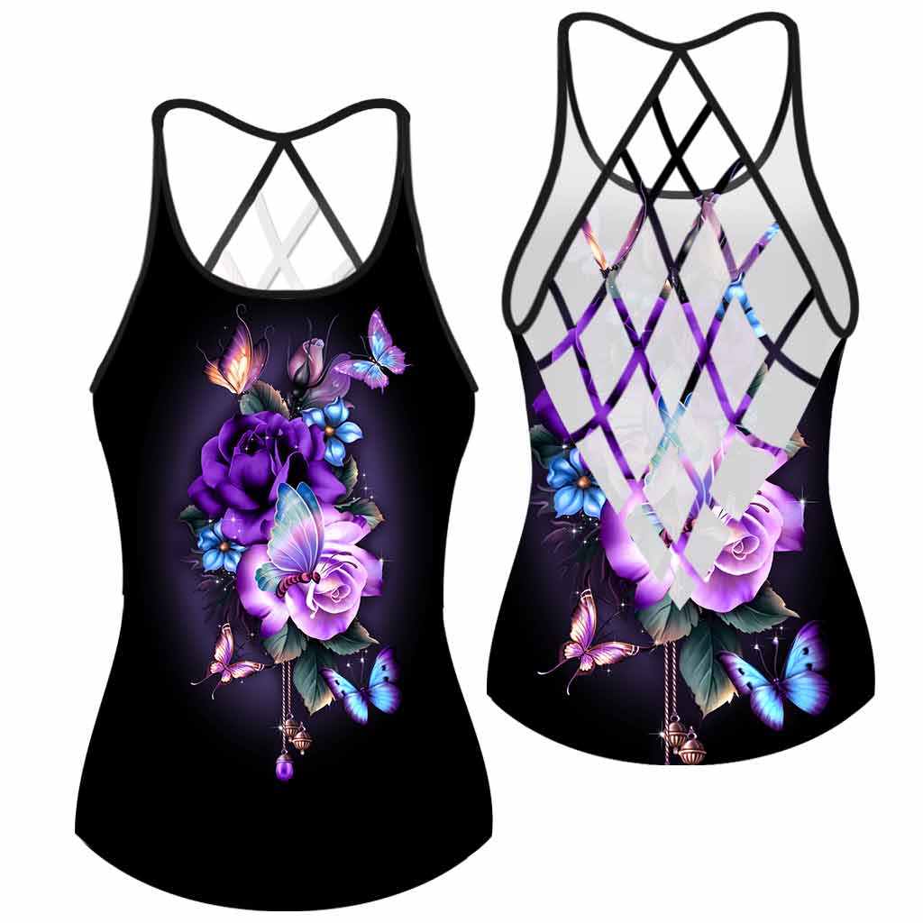Faith Hope Love - Butterfly Personalized Cross Tank Top
