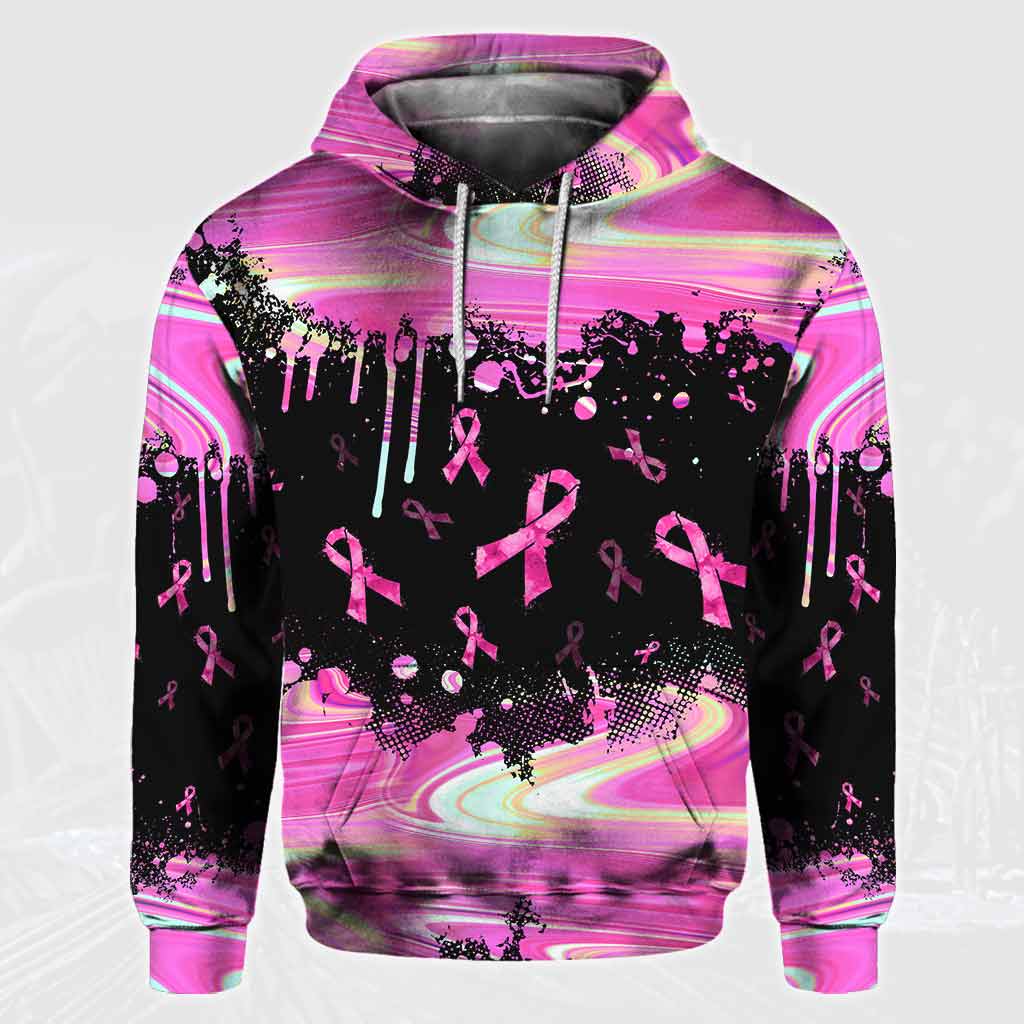 I Wear Pink For Someone I Love Paint Splash - Breast Cancer Awareness Personalized All Over T-shirt and Hoodie
