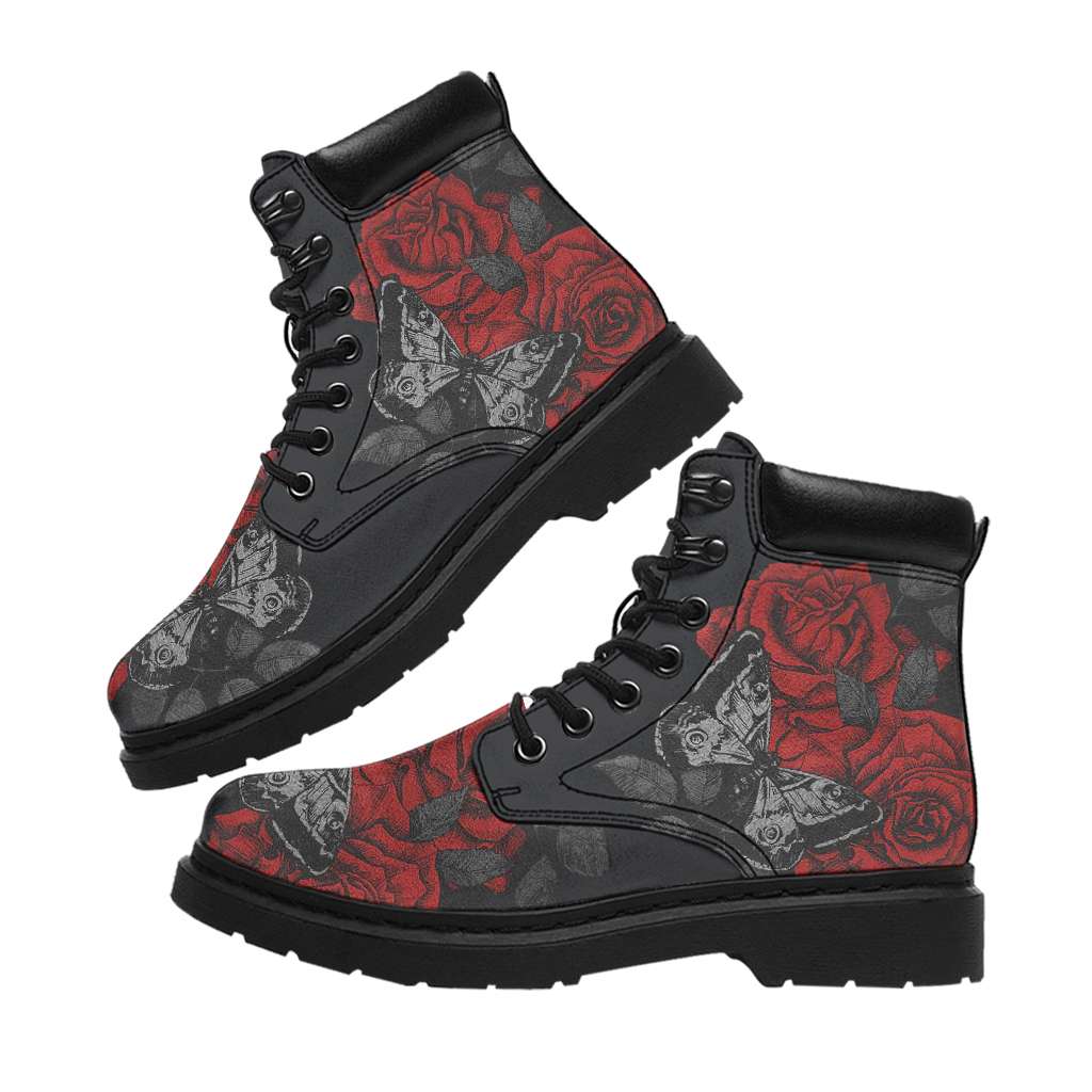 Rose Butterfly Skull All Season Boots