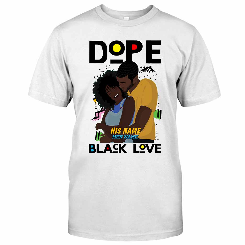 Dope Black Love Afro Couple - Personalized African American T-shirt and Hoodie