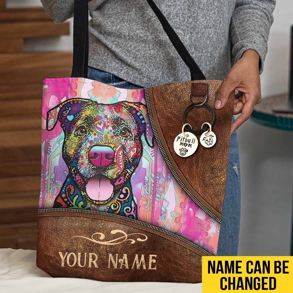 Dog Mom - Pitbull Personalized Tote Bag