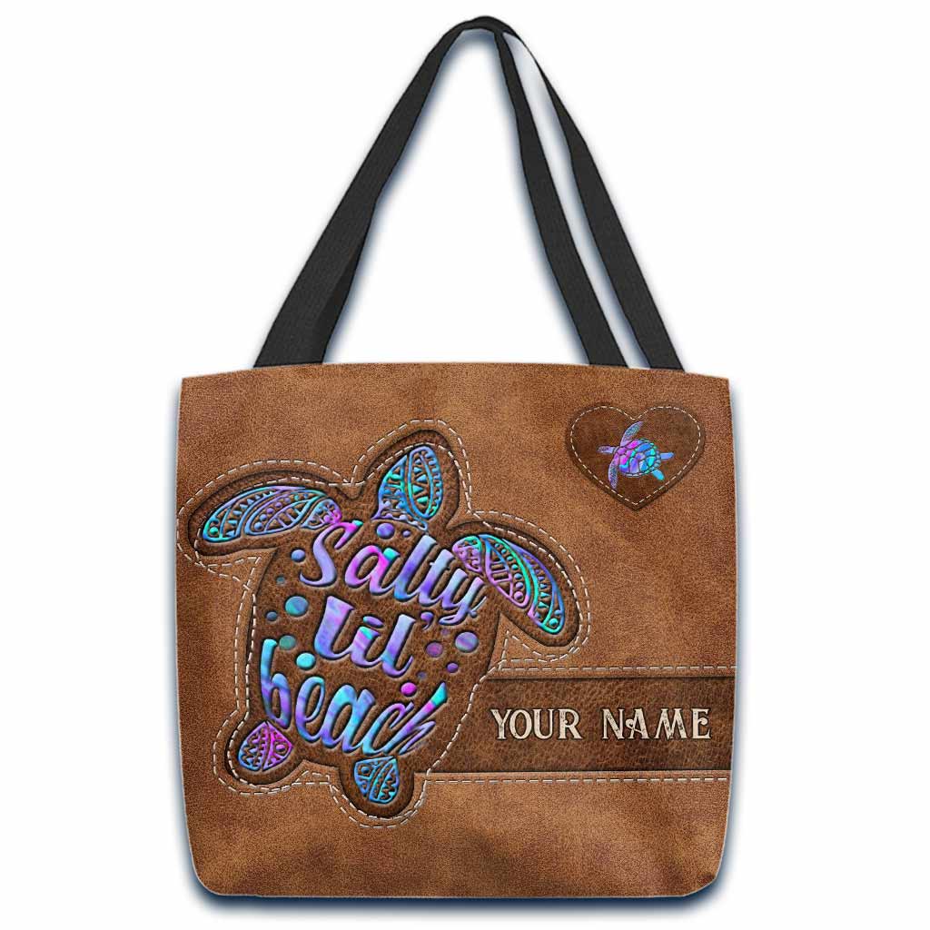 Salty Lil' Beach - Turtle Personalized Tote Bag