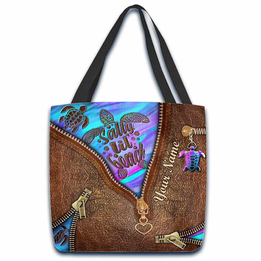 Salty Lil' Beach - Turtle Personalized Tote Bag