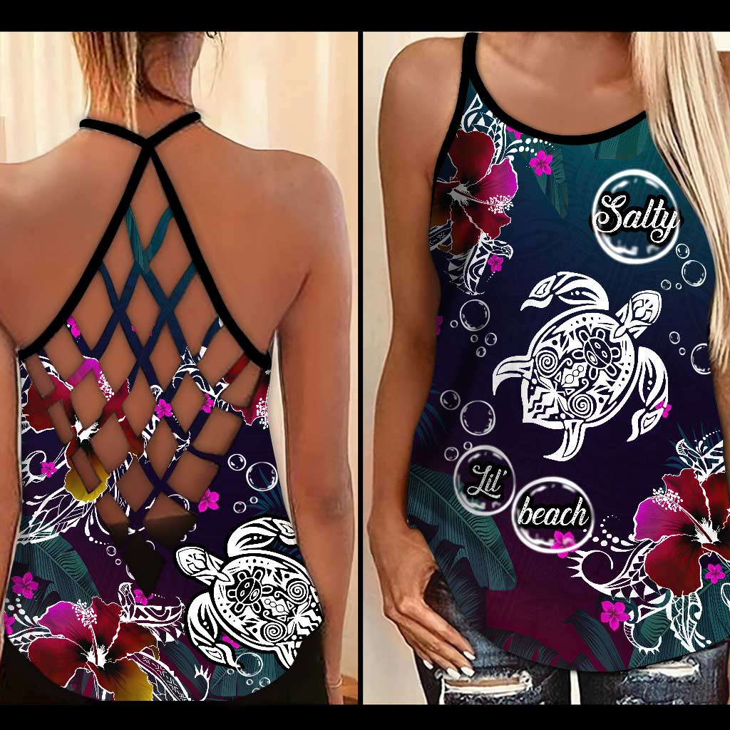 Salty Lil Beach - Turtle Cross Tank Top