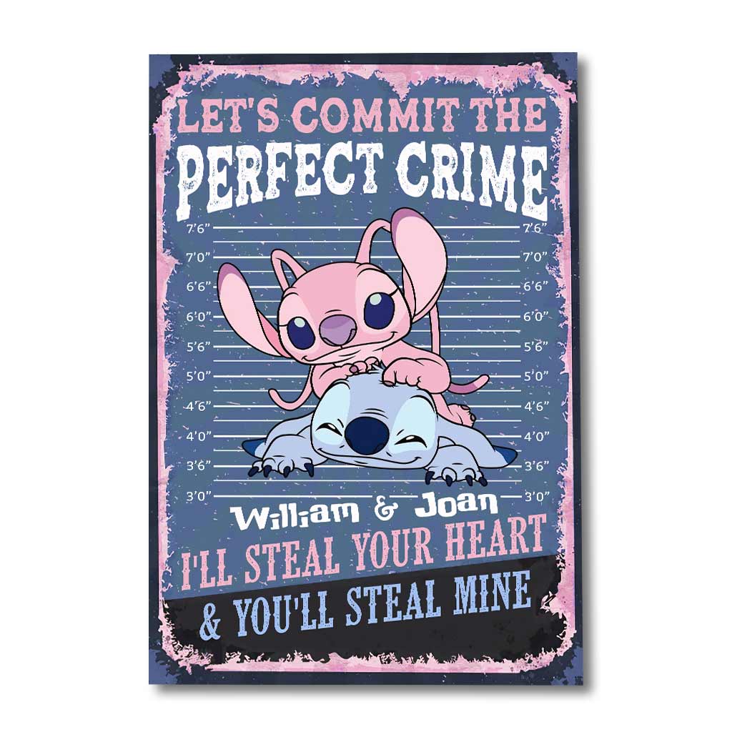 Let's Commit The Perfect Crime - Personalized Couple Ohana Canvas And Poster
