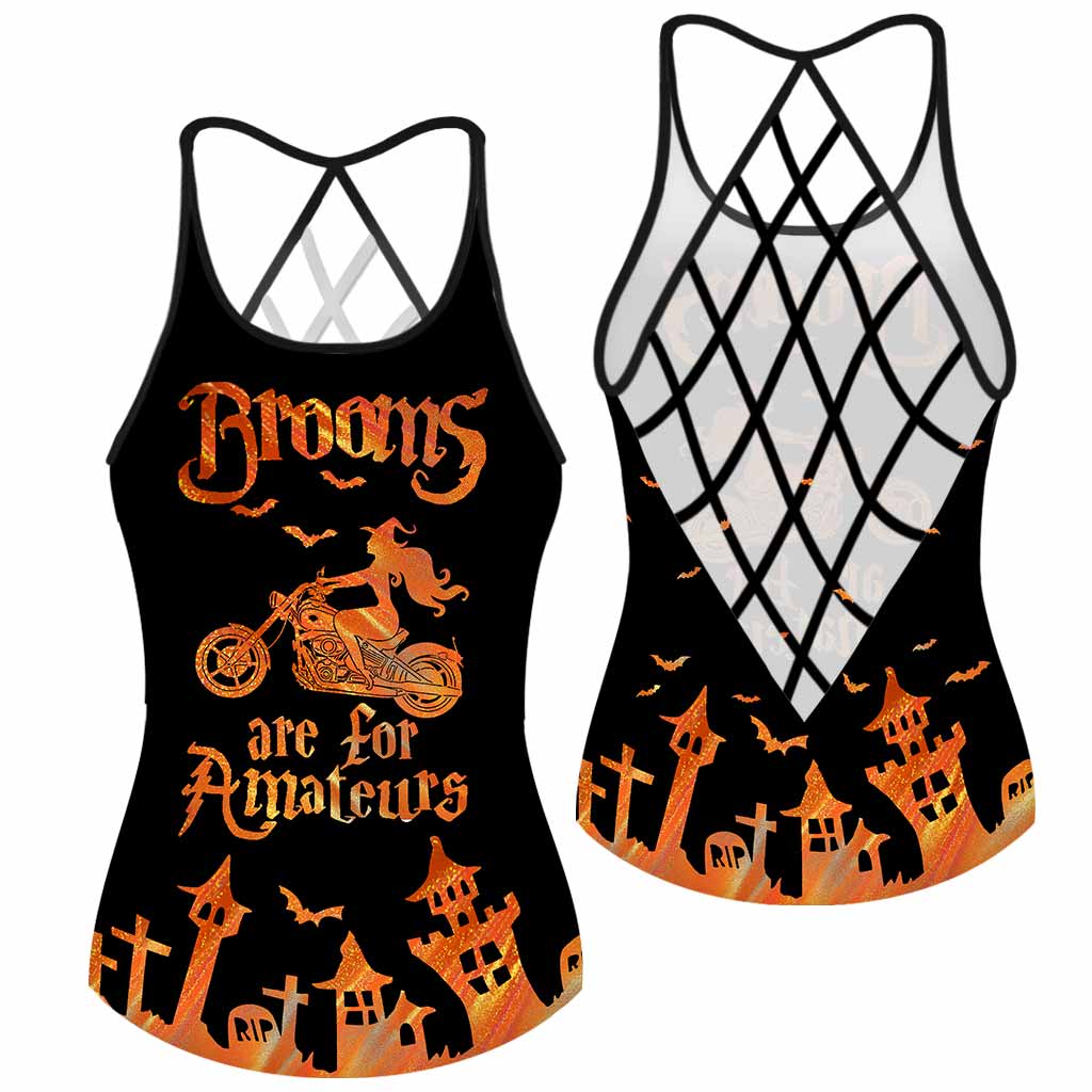 Brooms Are For Amateurs - Biker Cross Tank Top