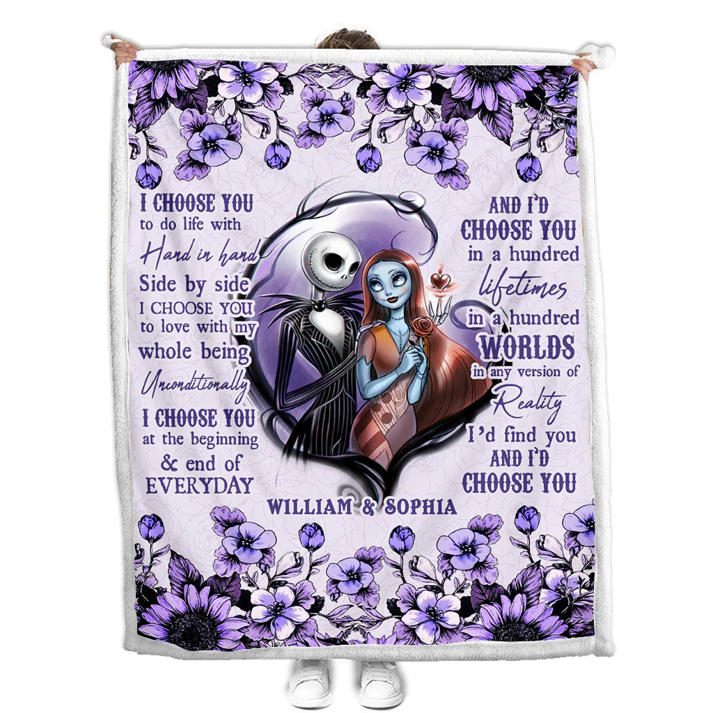I Choose You - Personalized Couple Nightmare Blanket