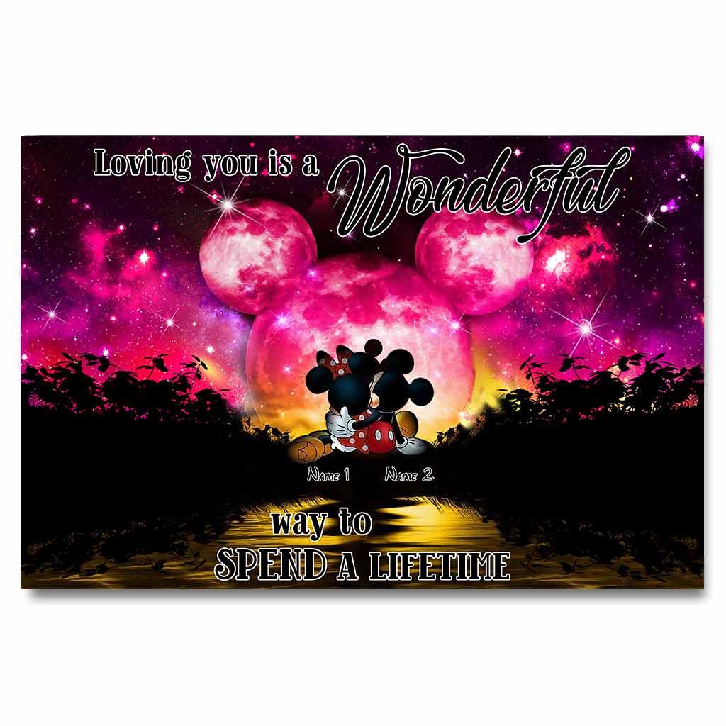 Loving You A Wonderful Way Spend A Lifetime - Personalized Couple Mouse Poster