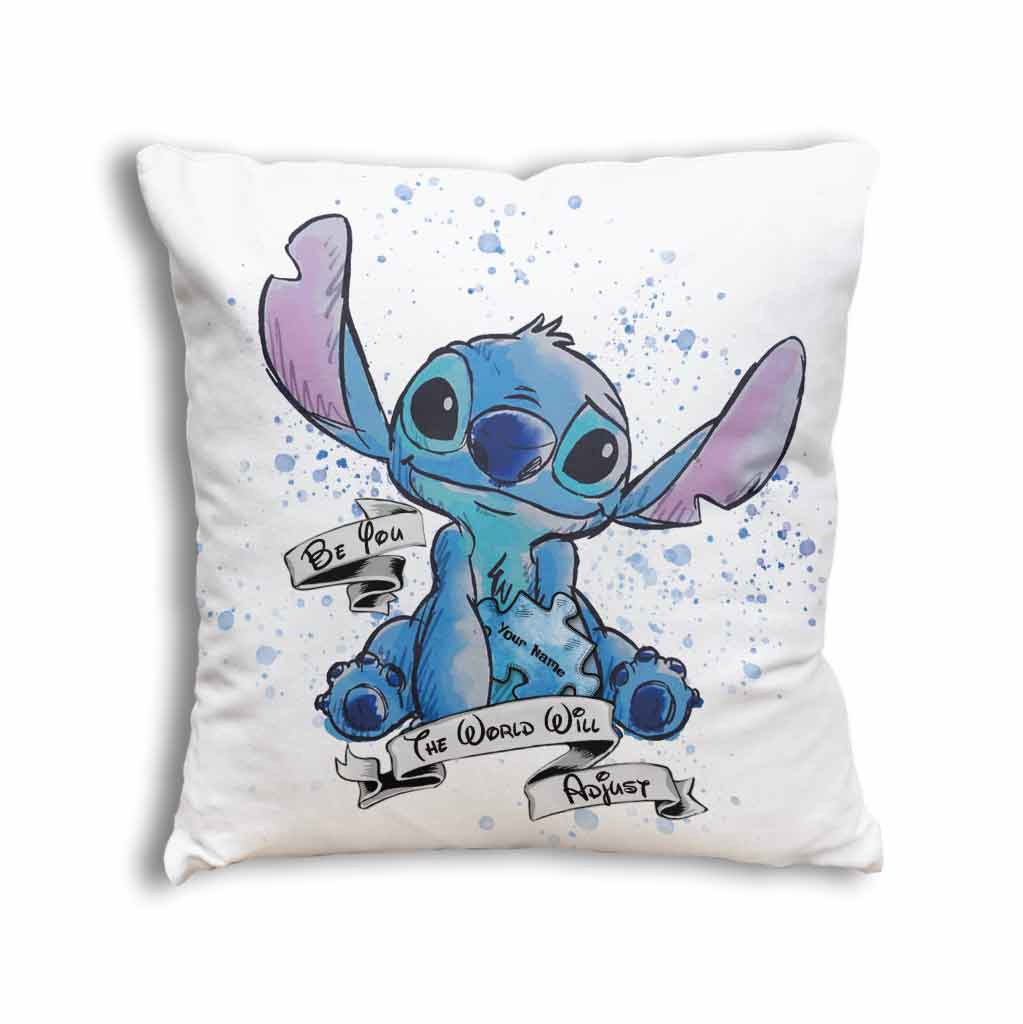 Be You The World Will Adjust - Personalized Autism Awareness Throw Pillow