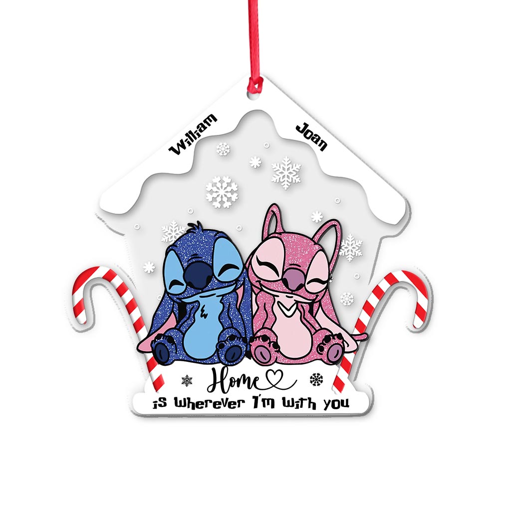 Home Is Wherever I Am With You - Personalized Christmas Ohana Transparent Ornament