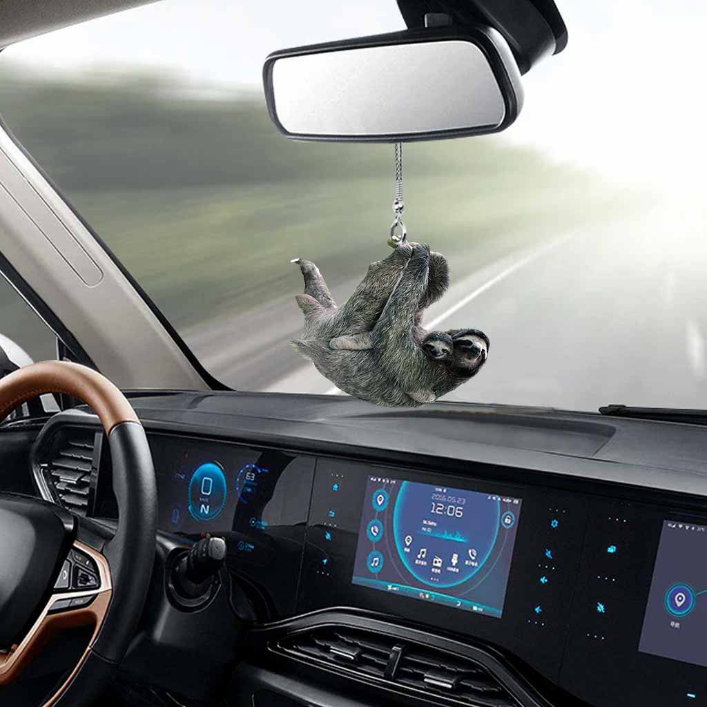 Cute Sloth Car Ornament (Printed On Both Sides)