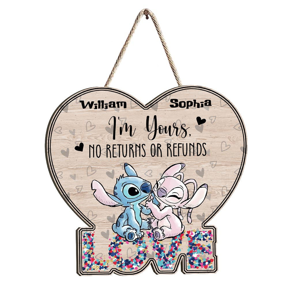 I'm Yours No Returns Or Refunds - Personalized Couple Ohana Wood Sign