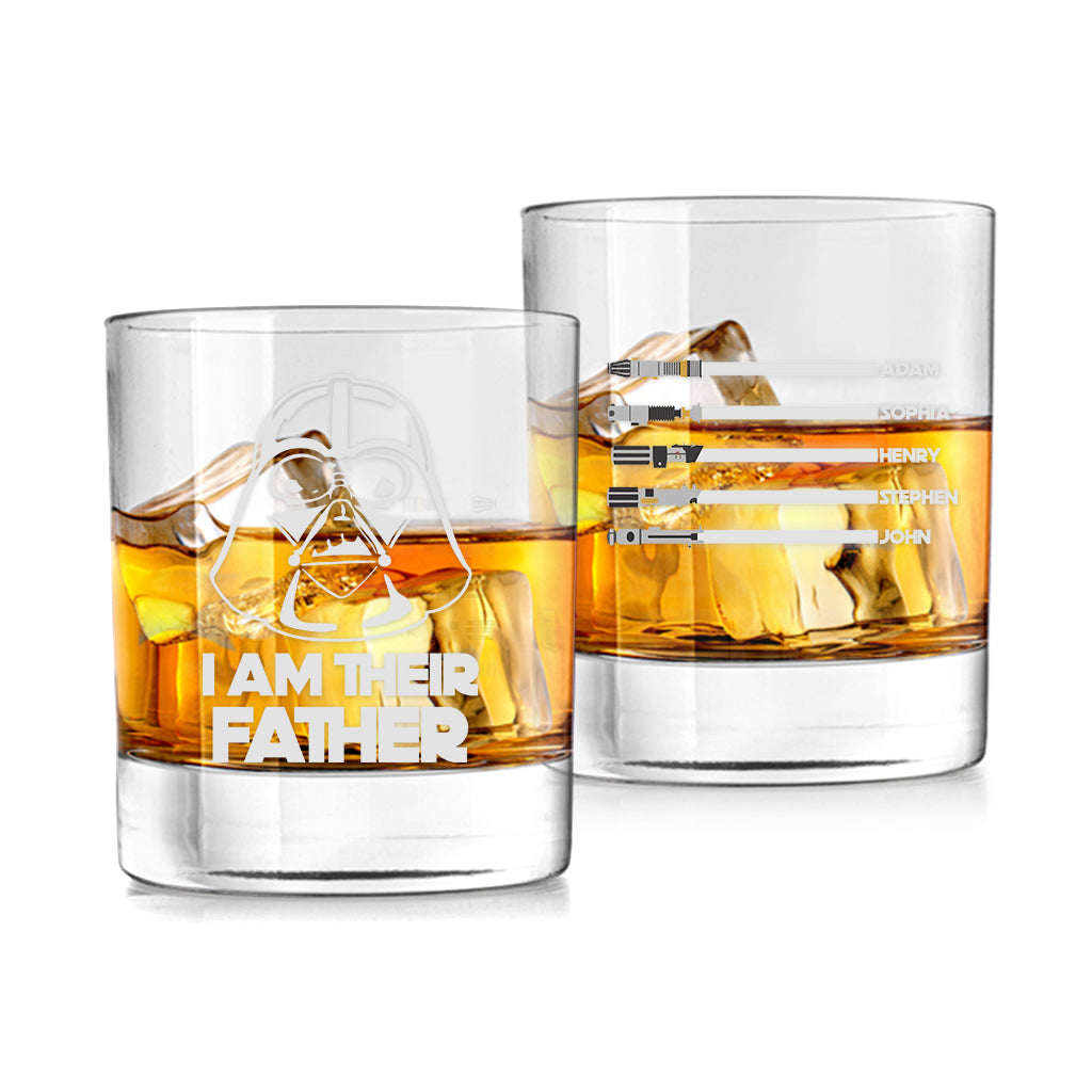 I Am Their Father - Personalized Father Rock Glass