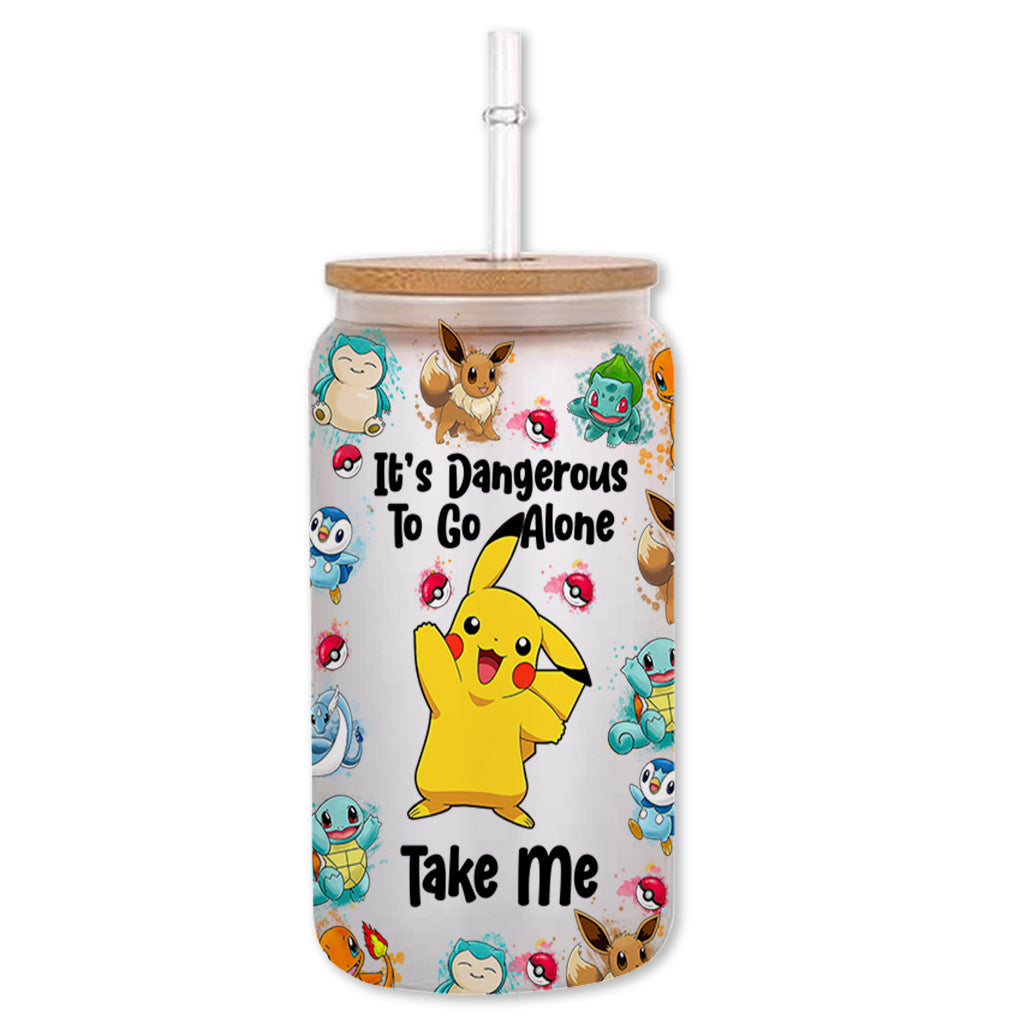 It's Dangerous To Go Alone - Personalized Monster Trainer Can Glass