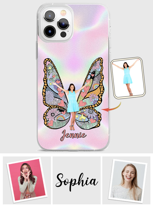 Custom Photo Butterfly - Personalized Clear Phone Case