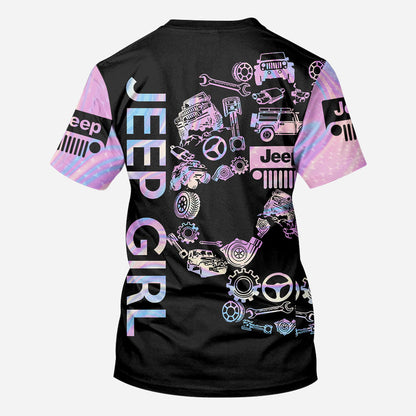 Pink Floral Skull Car All Over Shirt 0523