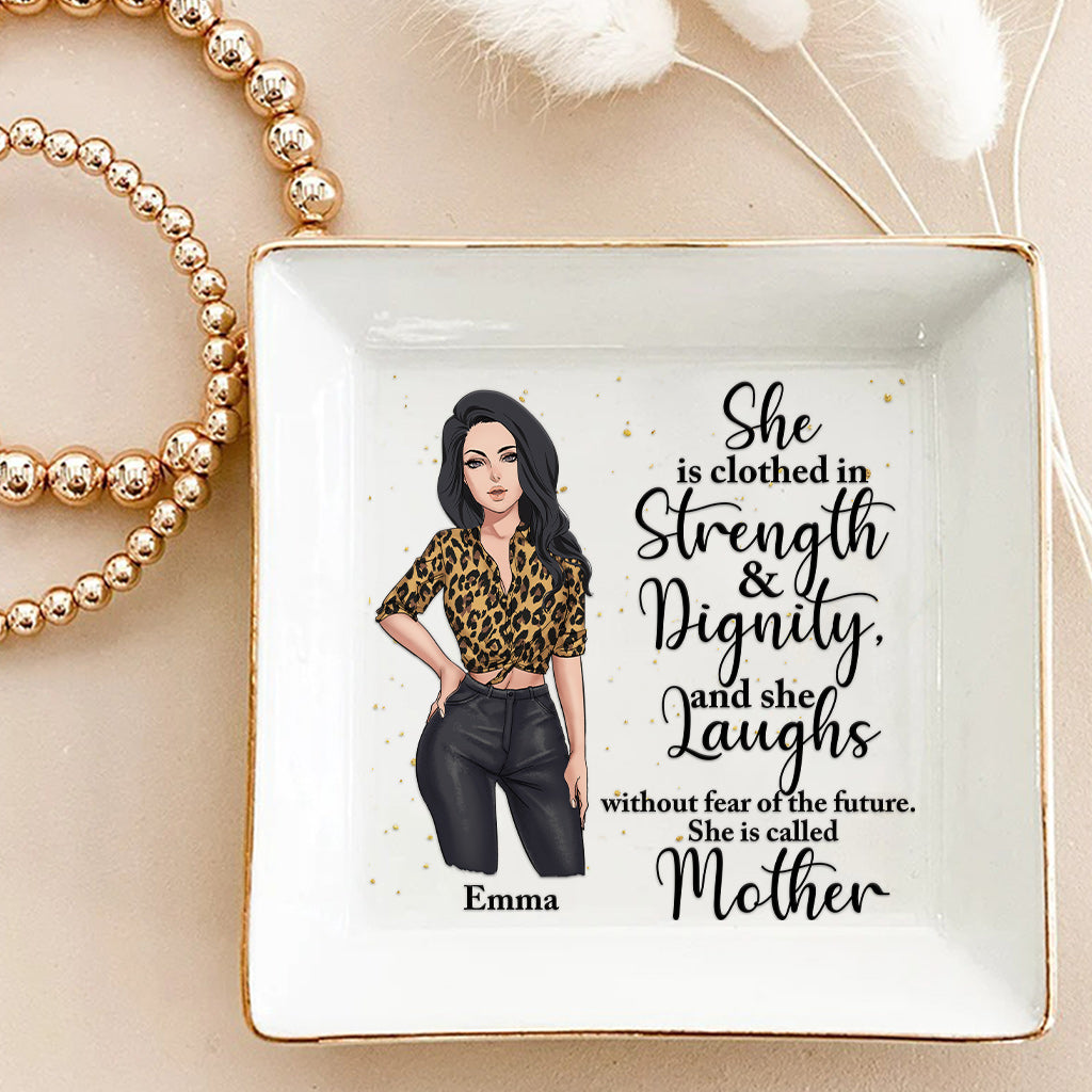 She Is Clothed In Strength & Dignity - Personalized Mother's Day Mother Jewelry Dish