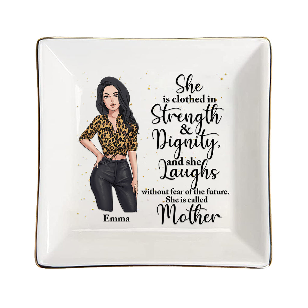 She Is Clothed In Strength & Dignity - Personalized Mother's Day Mother Jewelry Dish