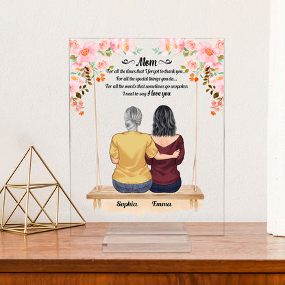 Love You Mom - Personalized Mother's Day Mother Transparent Acrylic Plaque