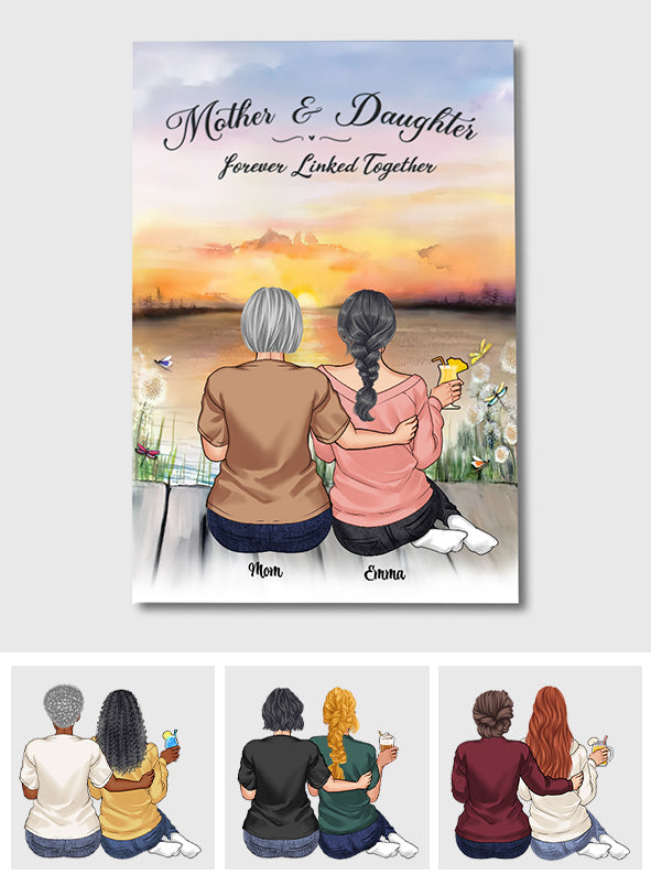 Forever Linked Together - Personalized Mother's Day Mother Canvas And Poster