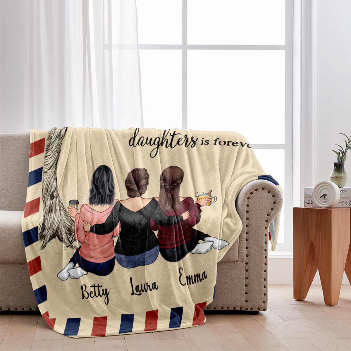 Love Is Forever - Gift for mom, daughter - Personalized Blanket