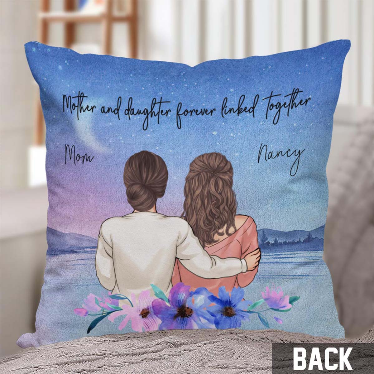 Mother & Daughter Forever Linked - Personalized Mother's Day Mother Throw Pillow