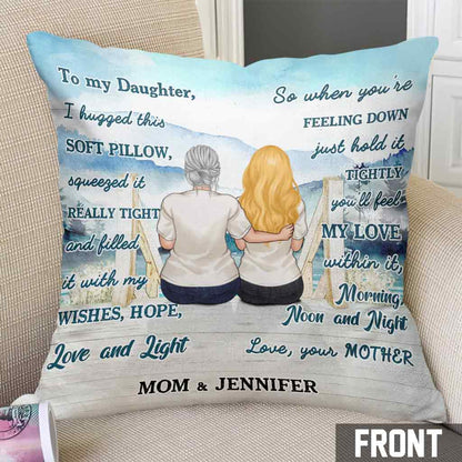 Mother And Daughter Hugged This Soft Pillow - Personalized Mother's Day Mother Throw Pillow