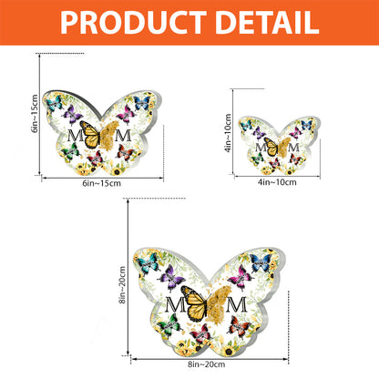 Mother And Children Floral Butterflies - Personalized Mother's Day Mother Custom Shaped Acrylic Plaque