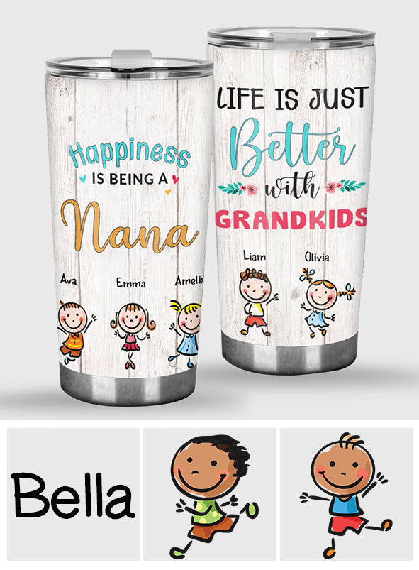 Life Is Just Better With Grandkids - Personalized Mother's Day Grandma Tumbler