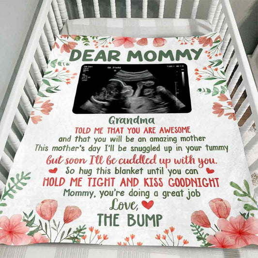 Dear Mommy The Bump's Photo - Personalized Mother's Day Mother Blanket