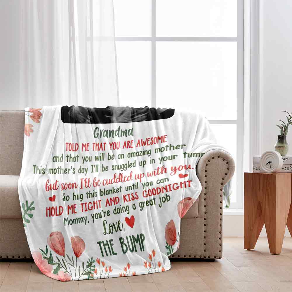 Dear Mommy The Bump's Photo - Personalized Mother's Day Mother Blanket