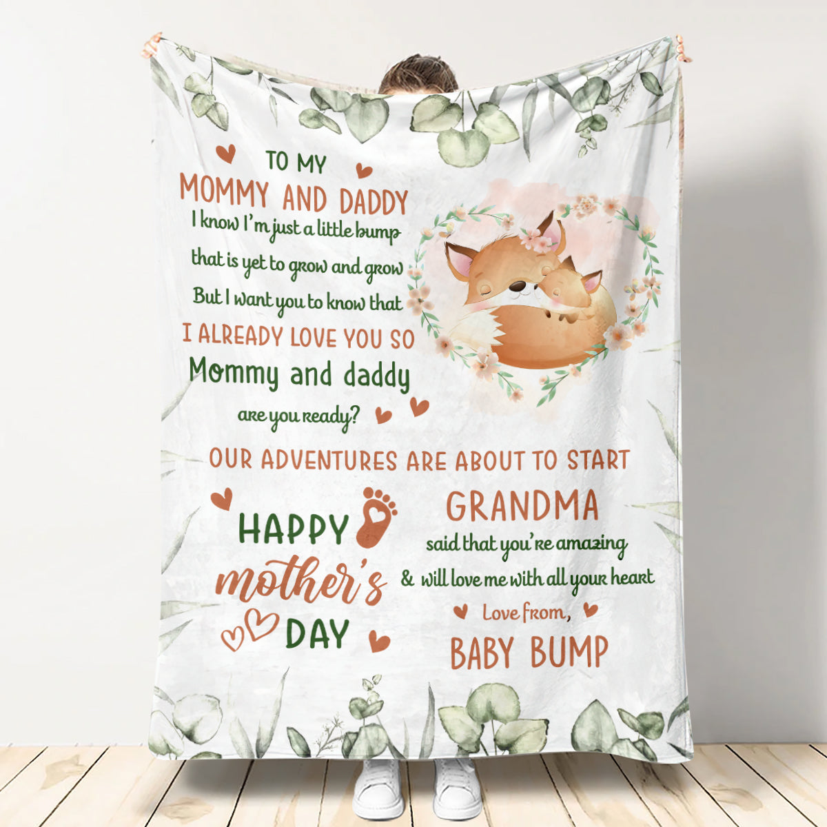 Love From Baby Bump - Personalized Mother's Day Mother Blanket